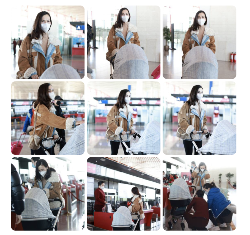 卢靖姗|卢靖姗带5个月女儿现身机场，与宝宝温柔互动，请求媒体别拍孩子