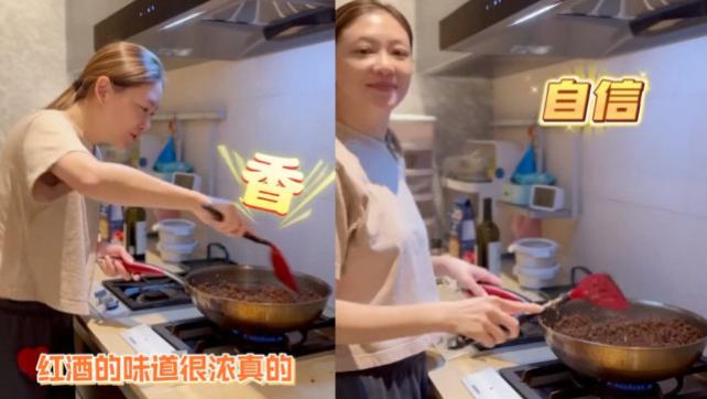 应采儿|应采儿下厨为儿子做美食，腹部隆起被猜怀三胎，厨艺获吴尊大赞