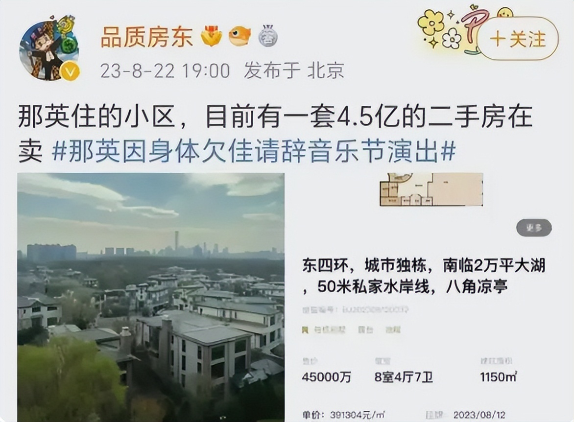 那英声誉“一地鸡毛”！着急出售4.5亿豪宅，疑似移居海外暂避风头