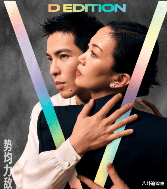 萧敬腾林有慧拍七夕写真！隔镜对视性张力拉满，女强男弱太好嗑