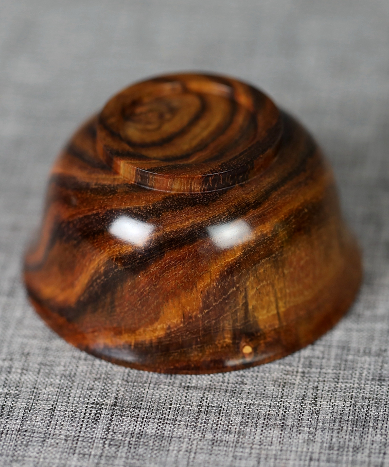 海南黄花梨|海南黄花梨虎皮纹紫油梨富贵碗