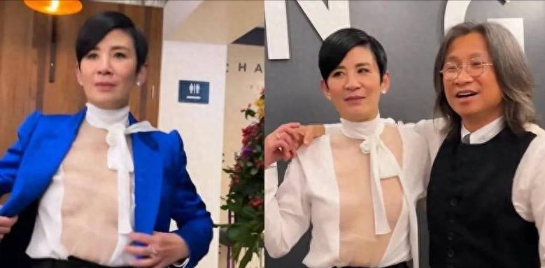 吴君如在香港街头可谓是赚足眼球！手拎30万高奢包，一头金发女人味十足