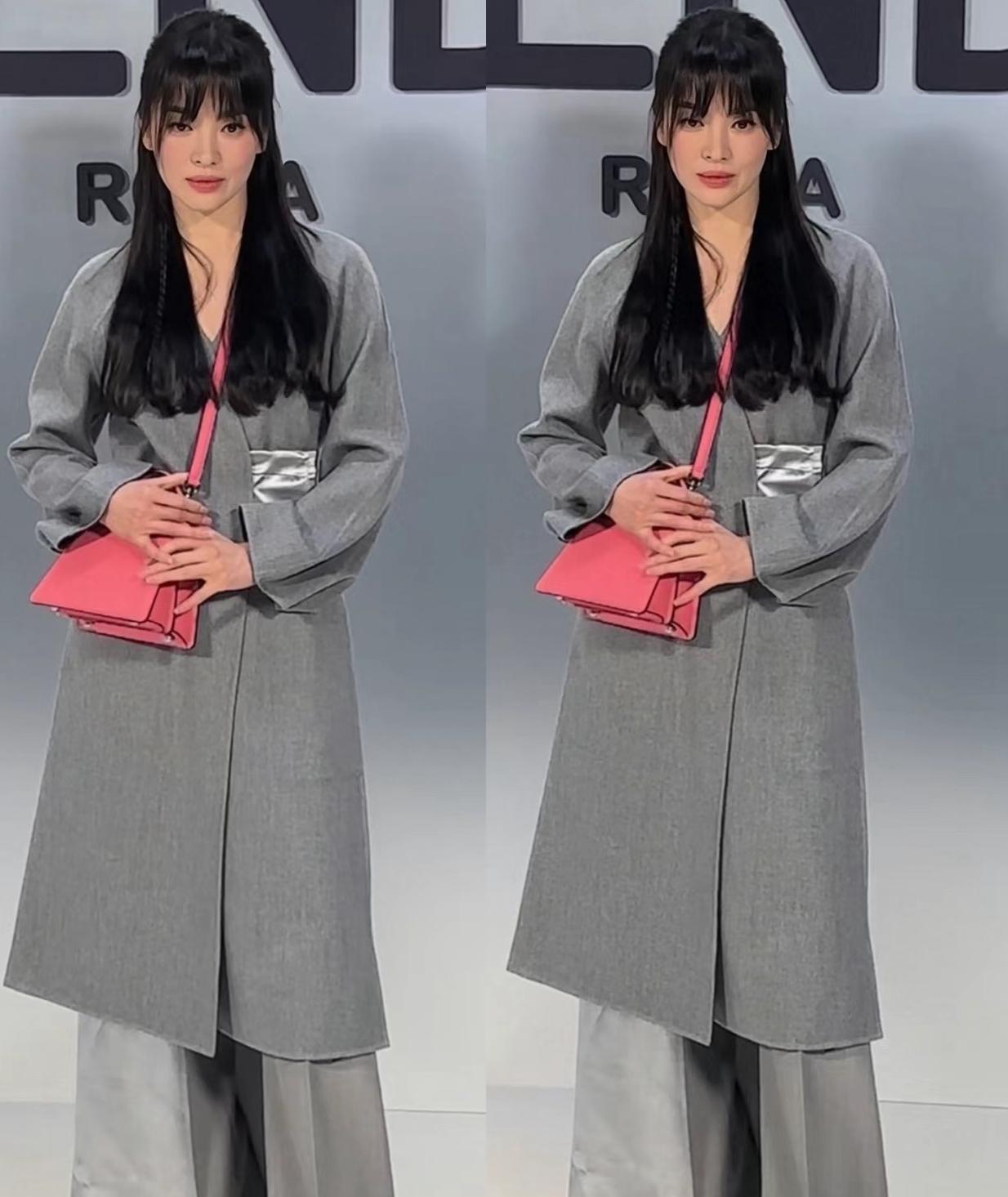 |宋慧乔时装周刘海造型显老,同场的程潇和宋雨琦也穿得好奇怪