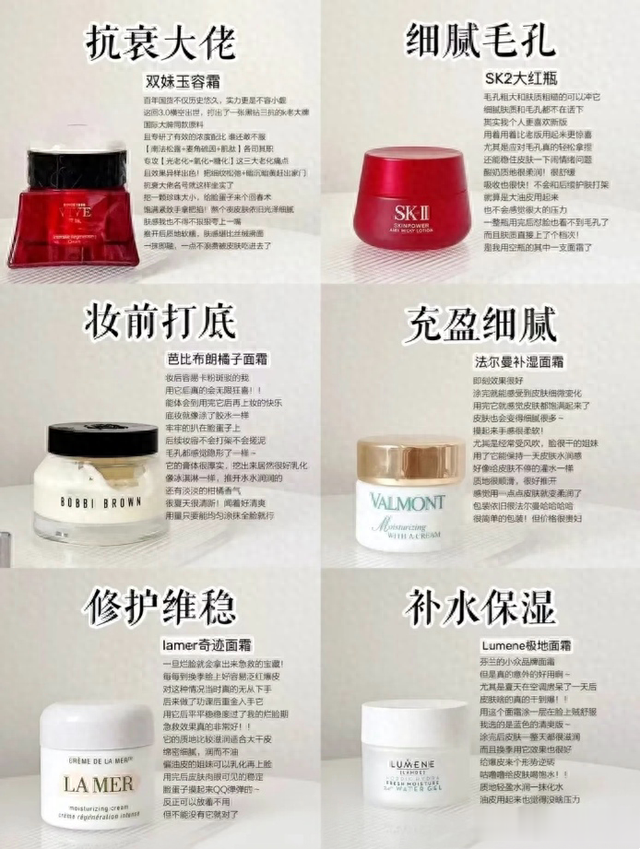 秋冬季都用哪些面霜,不知道怎么选择,看看这6款不同用途的面霜