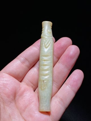 |明以前 和田玉 鱼形 勒子