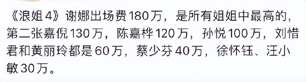 田馥甄|田馥甄别看！曝陈嘉桦浪姐4全季收入超千万，还狂揽两个代言！