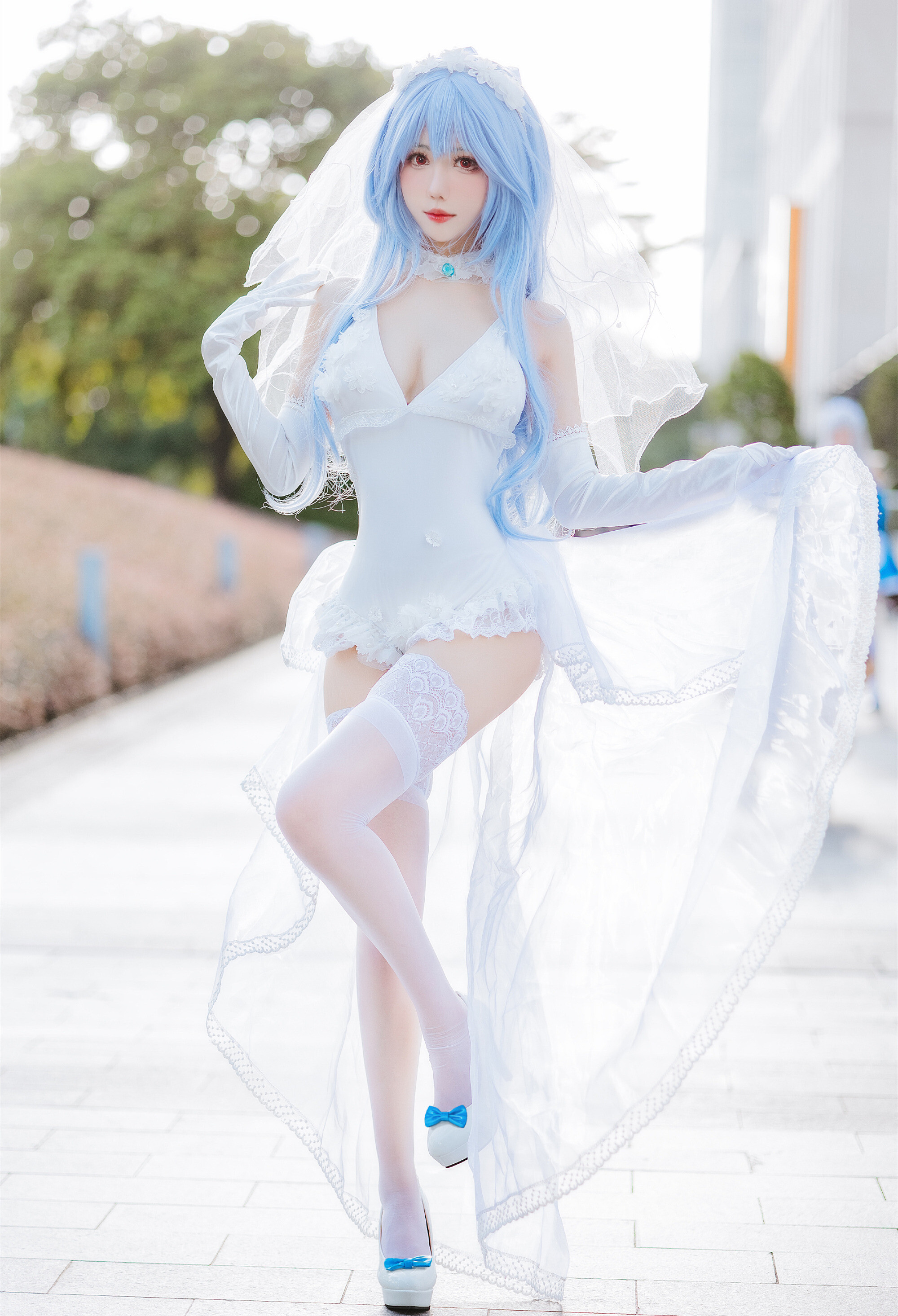 仙女月新世纪福音战士eva绫波丽同人花嫁白无垢cosplay3