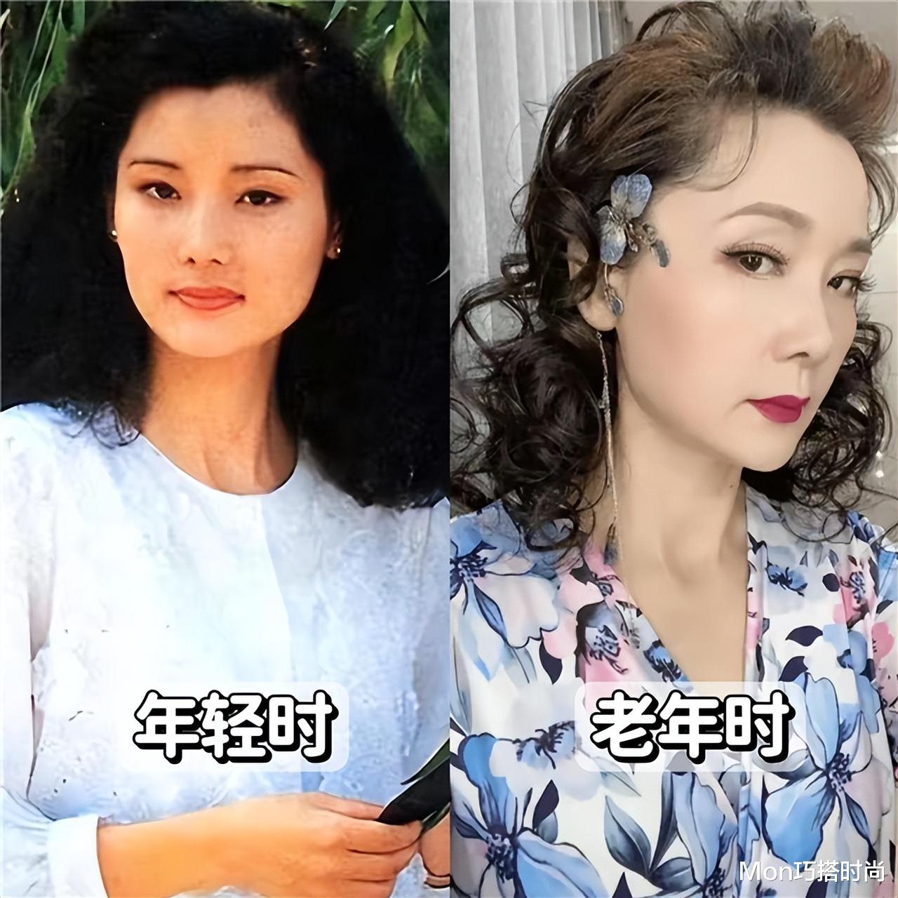 被何赛飞的“卷发造型”圈粉了，洋气又显脸小，值得中年女人借鉴