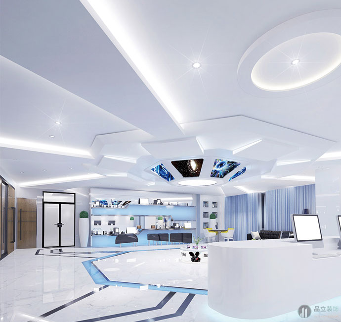 办公室|生物科技公司办公室展示厅装修