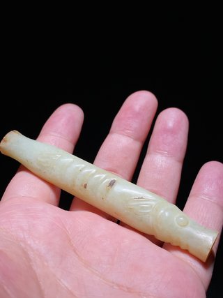 |明以前 和田玉 鱼形 勒子