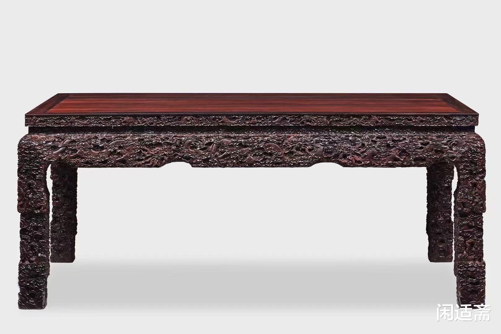 紫檀|复刻,清乾隆,紫檀龙纹御案