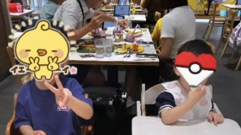 奚梦瑶带儿女赴日，吃主题餐厅一顿饭近万元，赌王长孙气质随爸爸