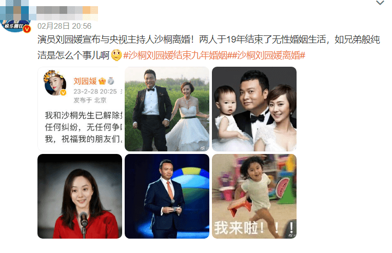 原华|央视名嘴沙桐离婚，妻子暗示婚姻无性，遭原配发文嘲讽：别扯淡