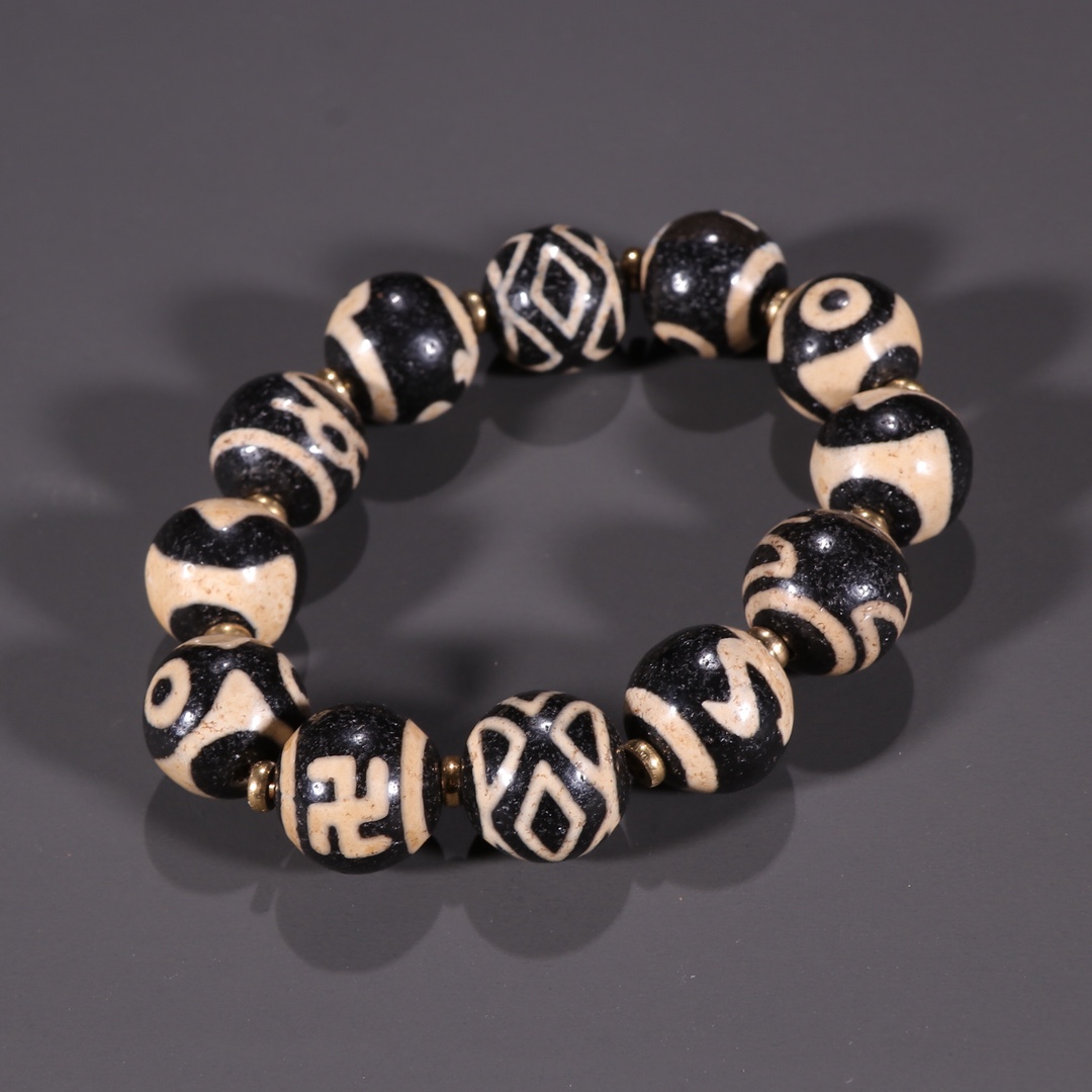 |藏传 ：爆老 老天珠 手串 珠子