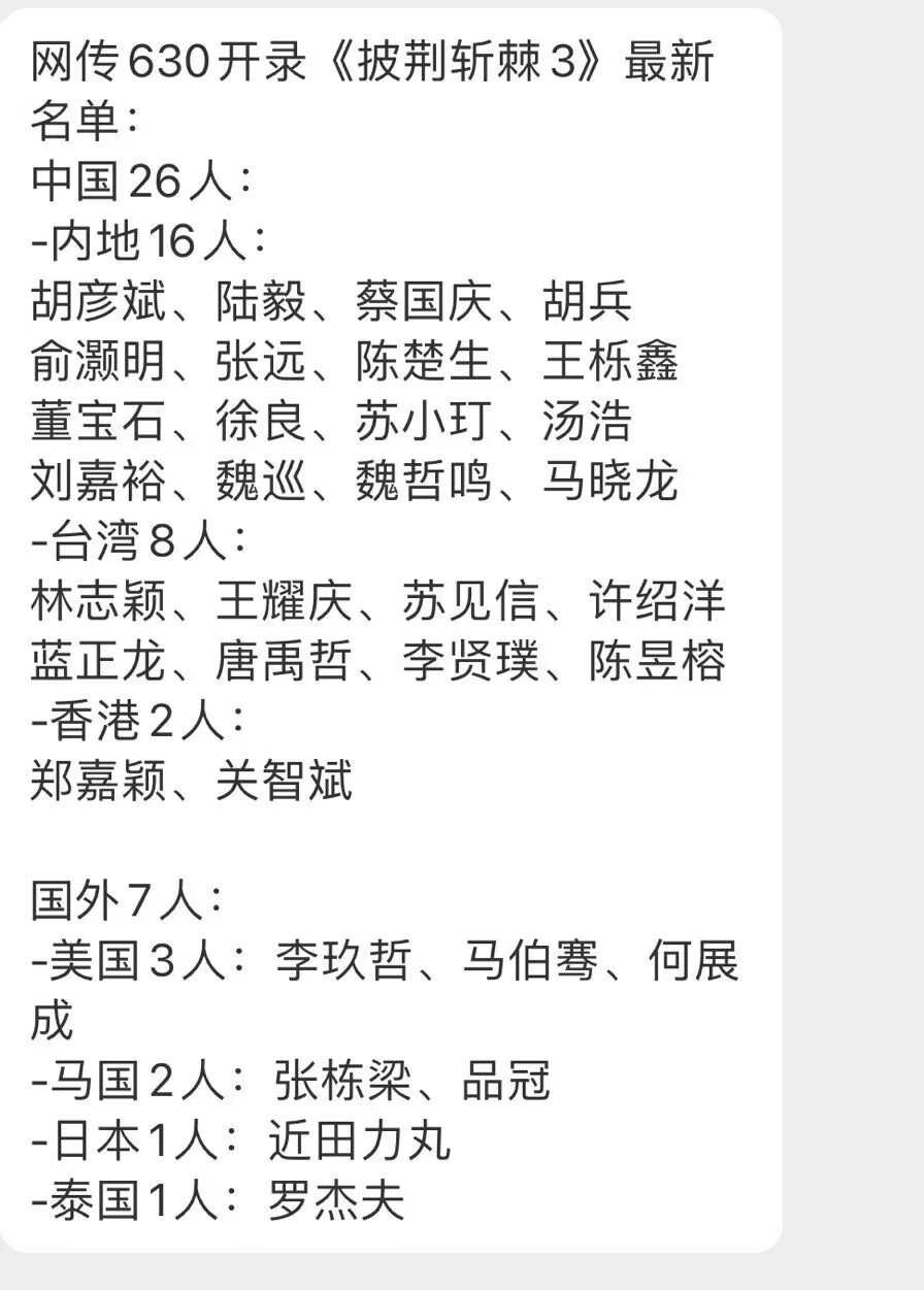 《披哥3》初舞台,16首原唱,16首翻唱,还有一位是大乌龙