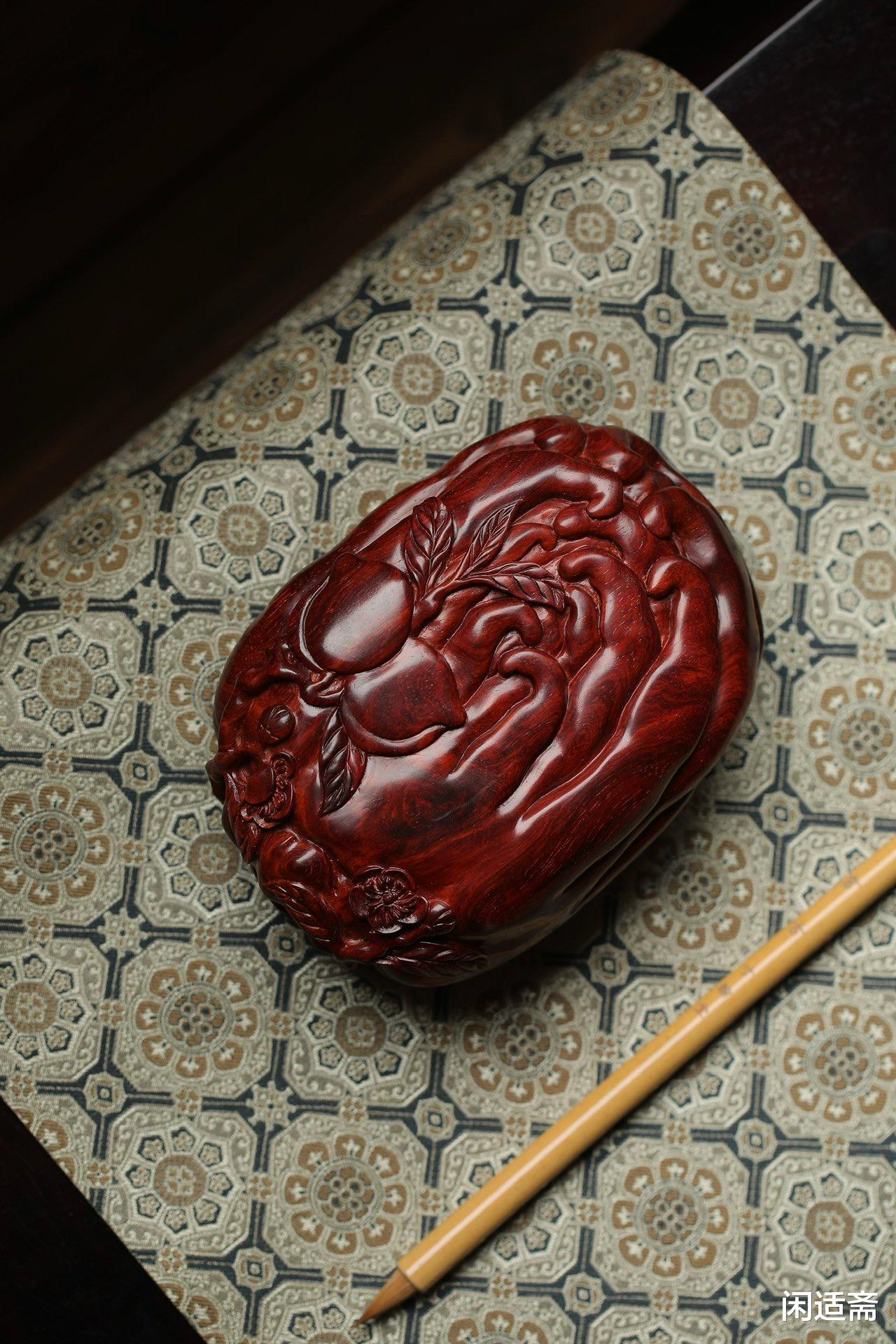 文房雅器，小叶紫檀，佛手盖盒