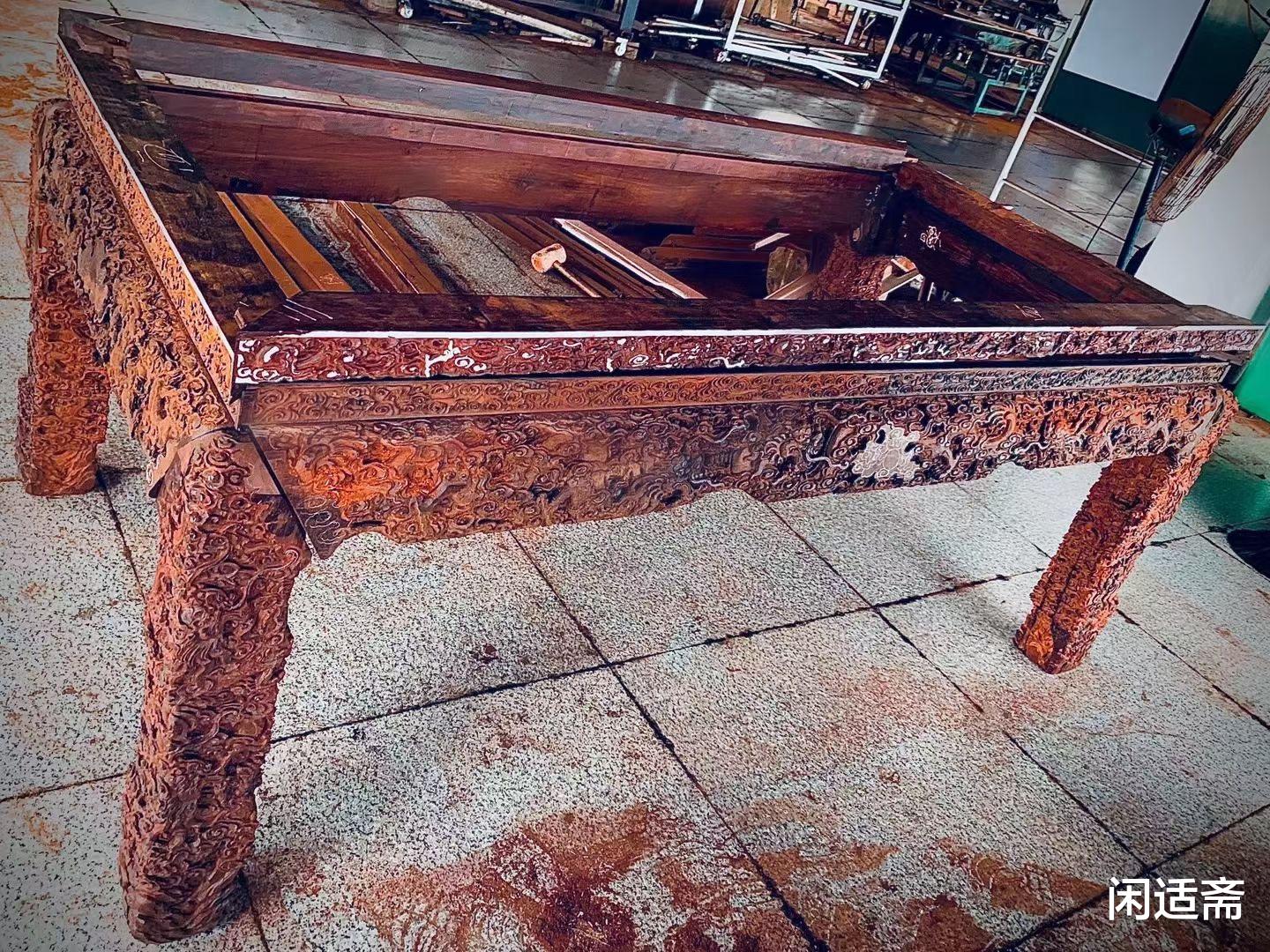 紫檀|复刻,清乾隆,紫檀龙纹御案