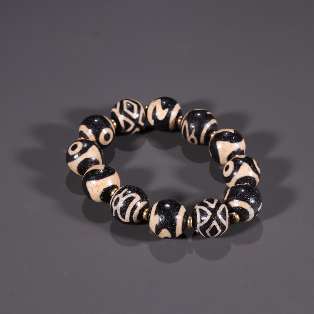 |藏传 ：爆老 老天珠 手串 珠子