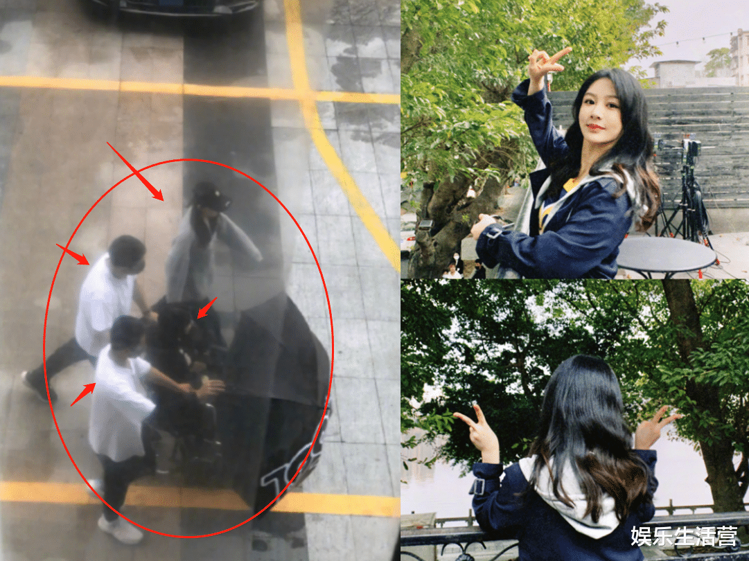 杨紫|杨紫崴脚后第6天,坐轮椅回剧组上班,3人推着还帮其打伞,作精?