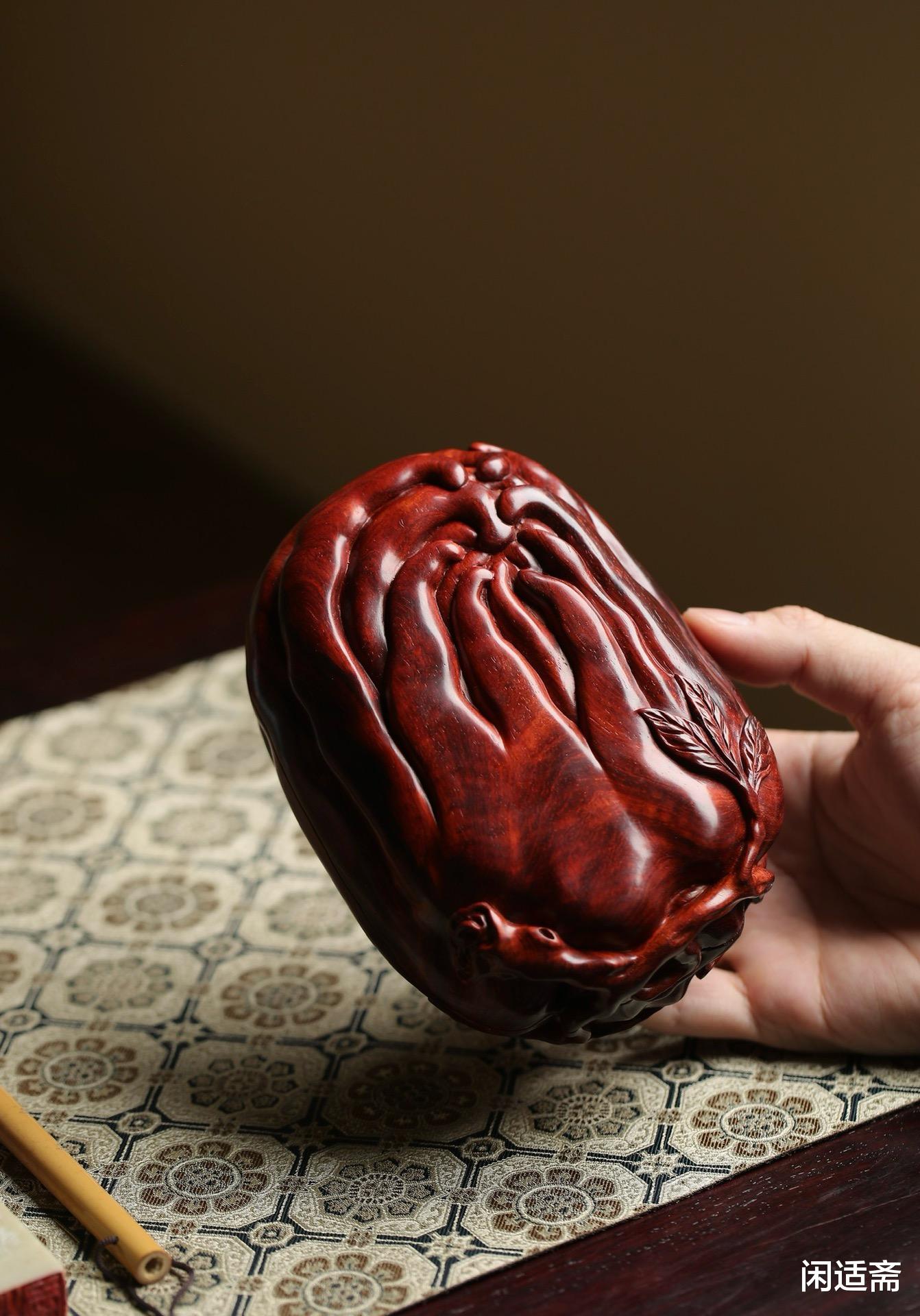 文房雅器，小叶紫檀，佛手盖盒