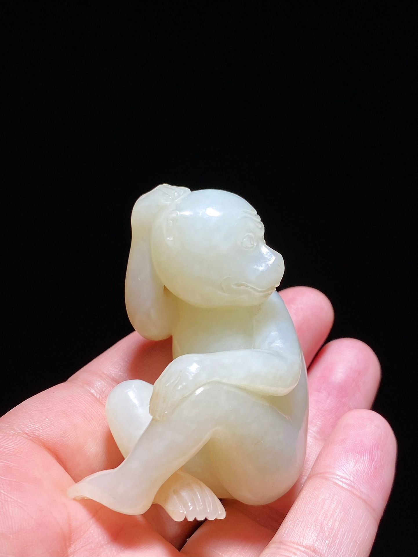 白玉|清乾隆 和田玉籽料 白玉猴 摆件 把件