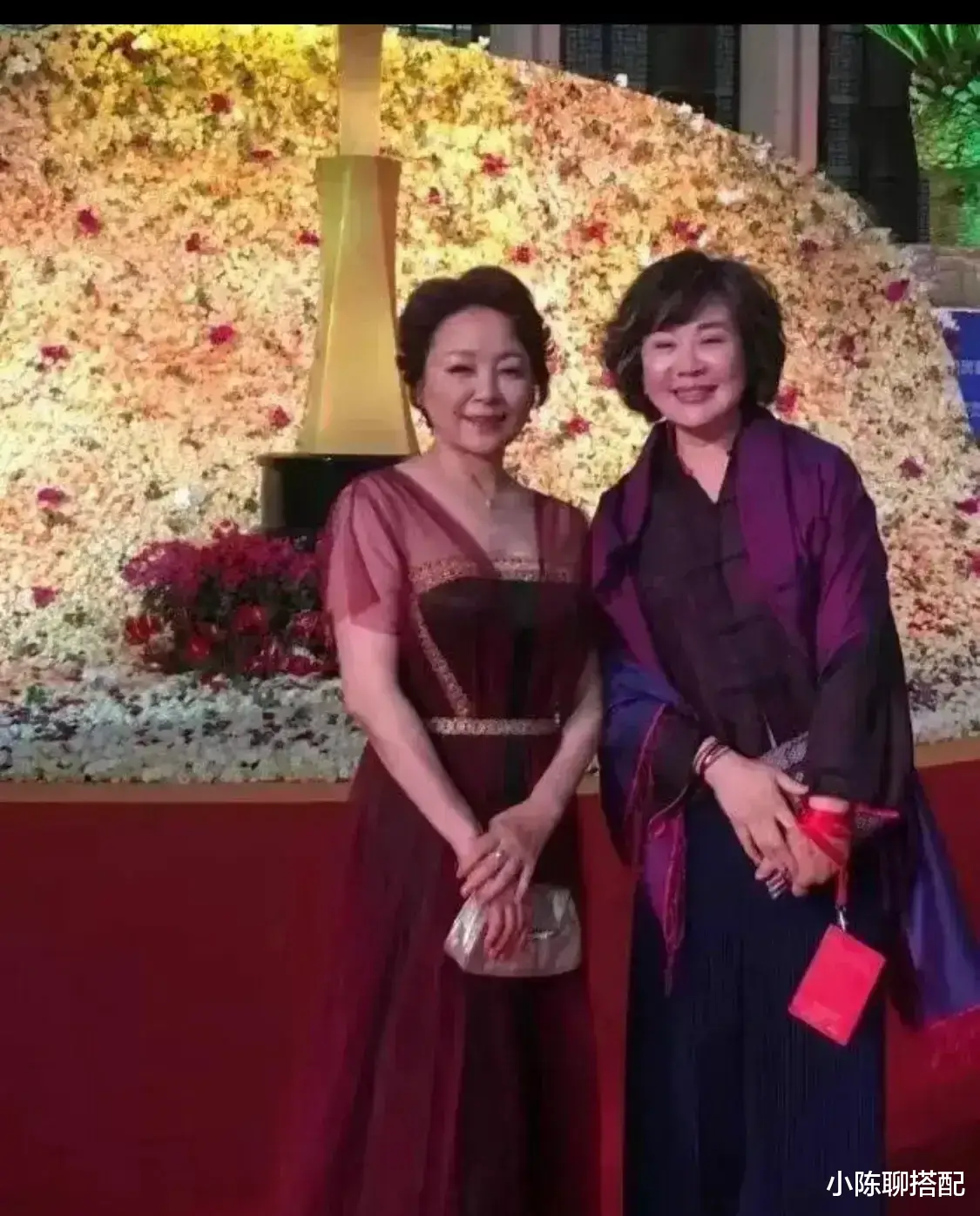 73岁王馥荔与60岁丛珊同框，一个老来俏，一个长相馒化老态明显