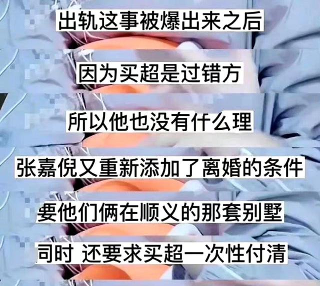 张嘉倪|张嘉倪买超离婚进展曝光:男方卖房凑抚养费,父母下了一盘大棋