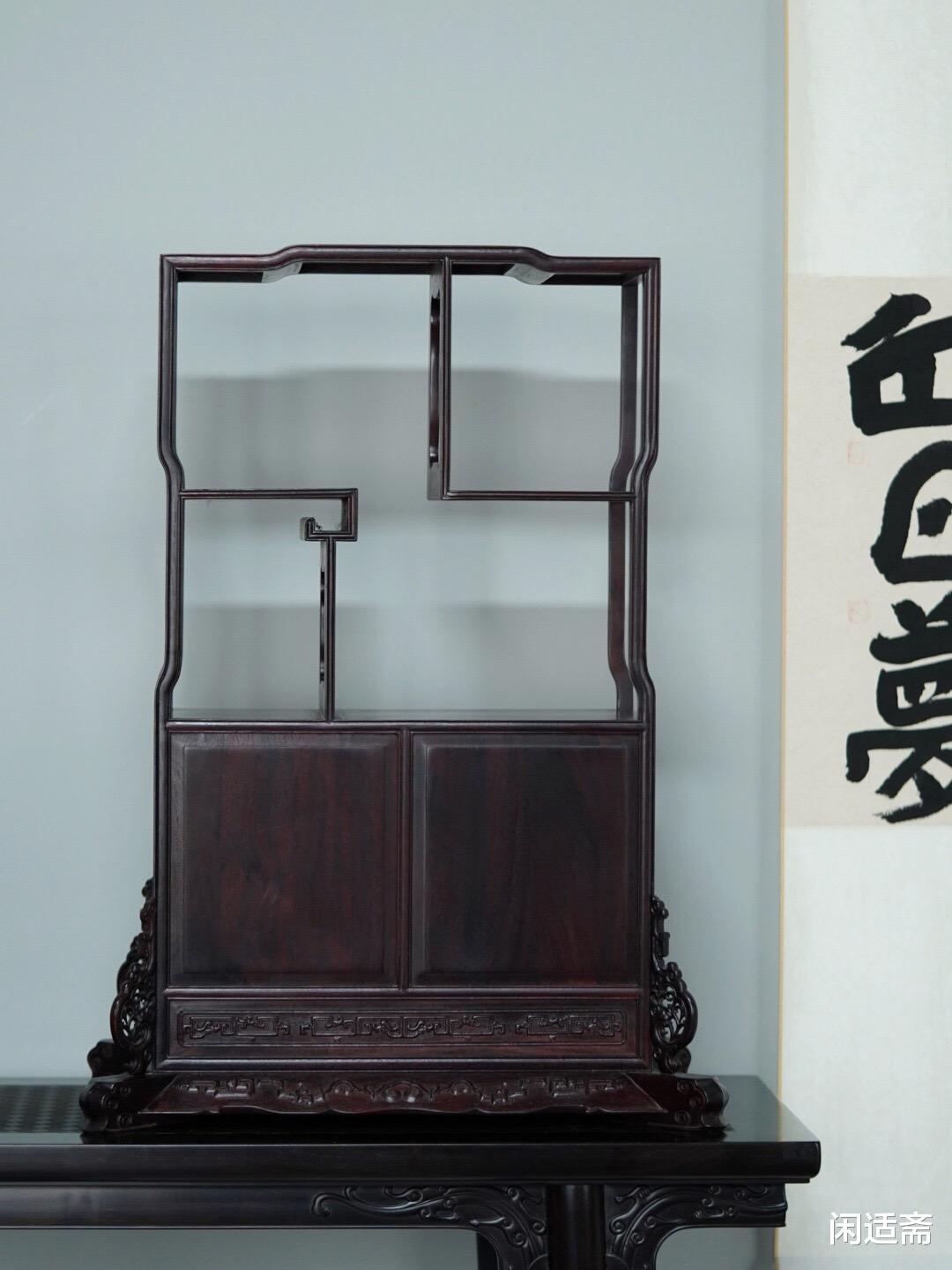 玫瑰|博古清赏,浮雕夔龙纹,茶室收纳柜