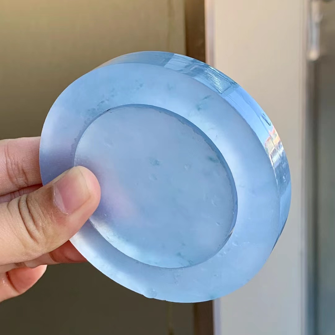 【高冰蓝飘花翡翠手镯套装】