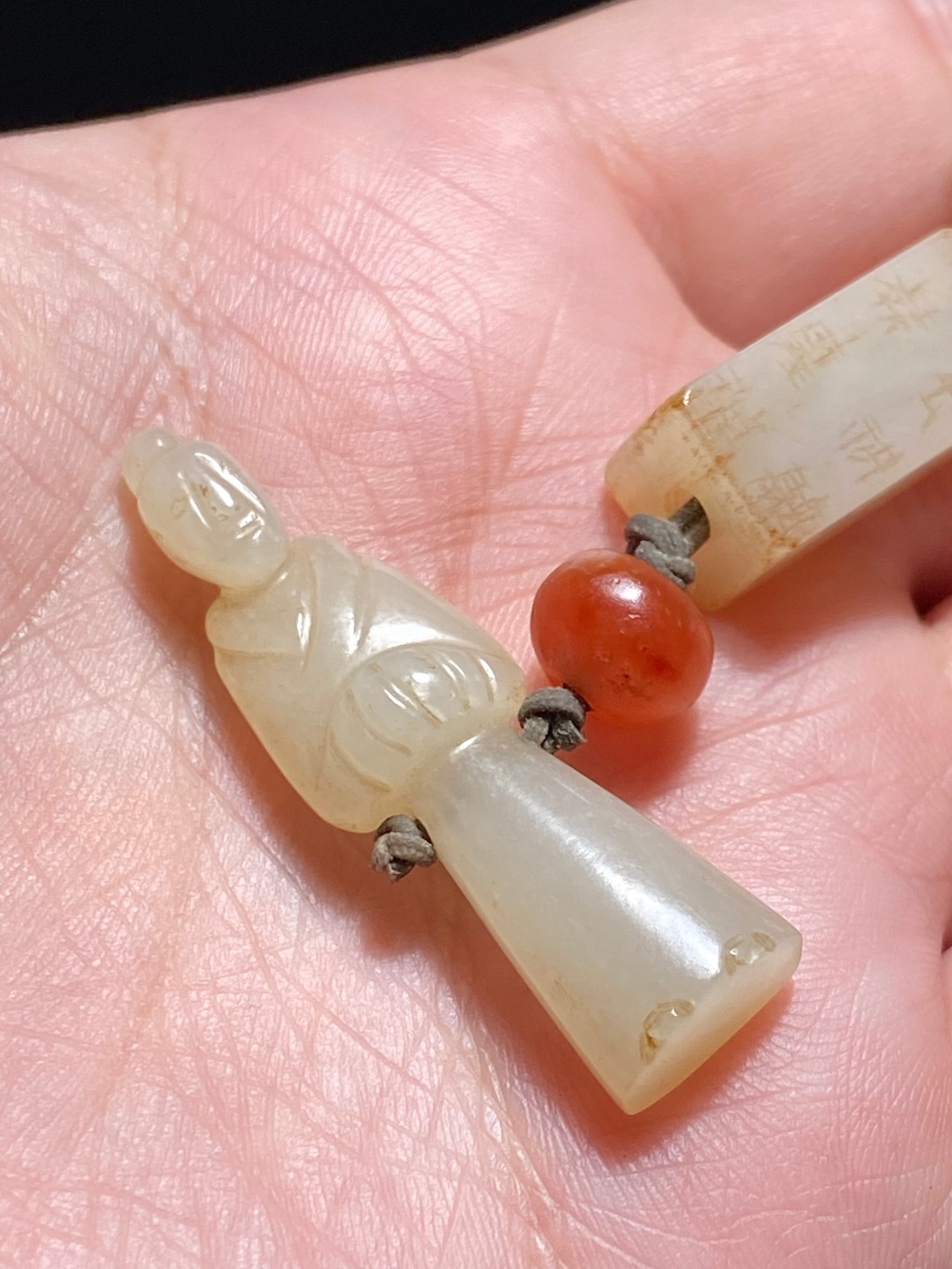 和田玉籽料|明以前 和田玉籽料 白玉 三宝 串饰