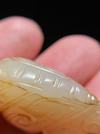 周 和田玉籽料 白玉 凤鸟形 玉佩