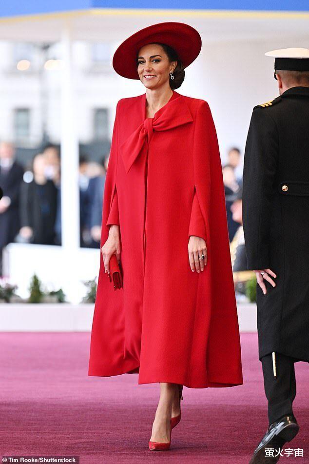 凯特王妃迎接韩国第一夫人,罕见造型很惹眼,小10岁却难显年轻