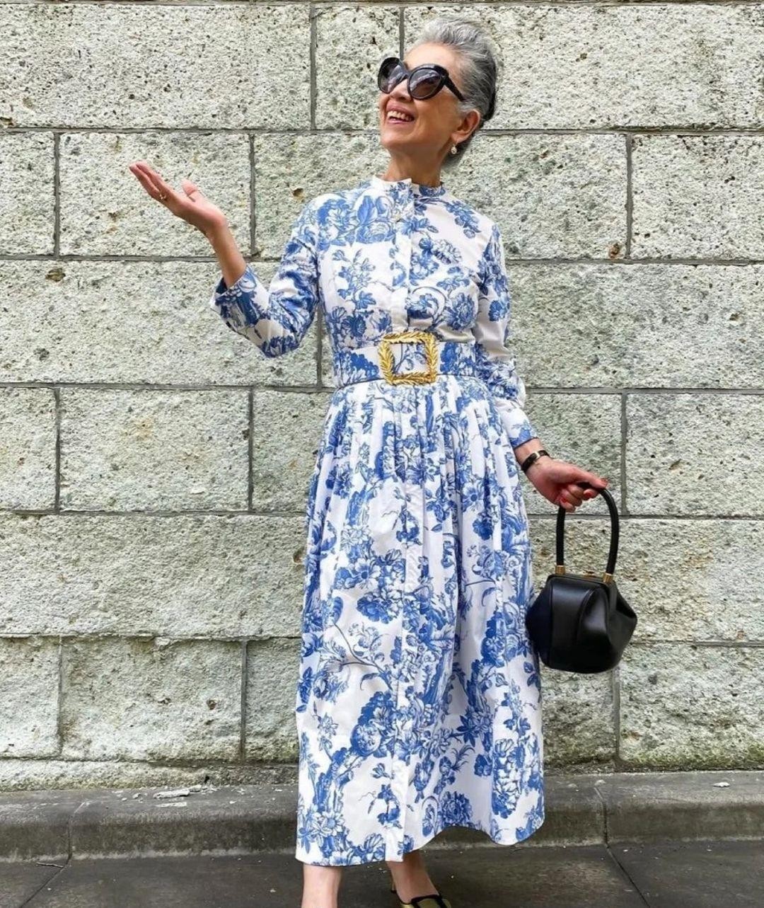 穿衣搭配 被日本奶奶的状态惊艳了:衣着简单、色不过三、头发带卷,美极了