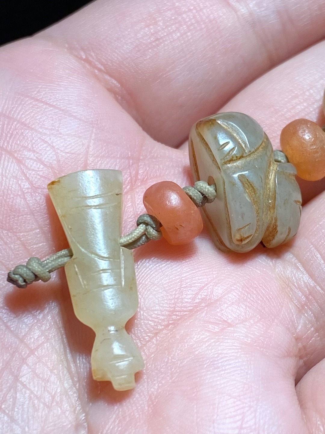 |战汉 老和田玉 玉配饰 玉龟壳 玉羊 玉翁仲 组珮挂件