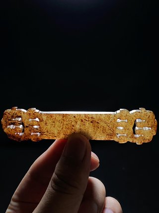 老物件|战国 和田玉籽料受沁 镂雕 螭龙纹 玉珮