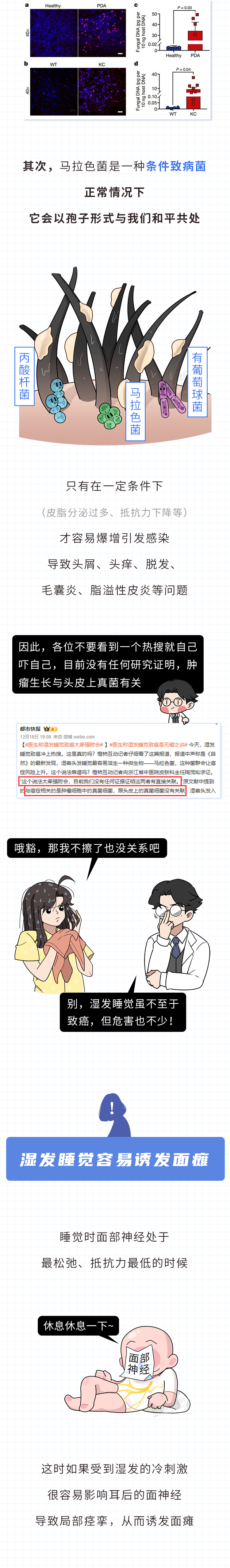 头发不吹干就睡觉,会得胰腺癌?医生:湿发睡觉将承受5种后果