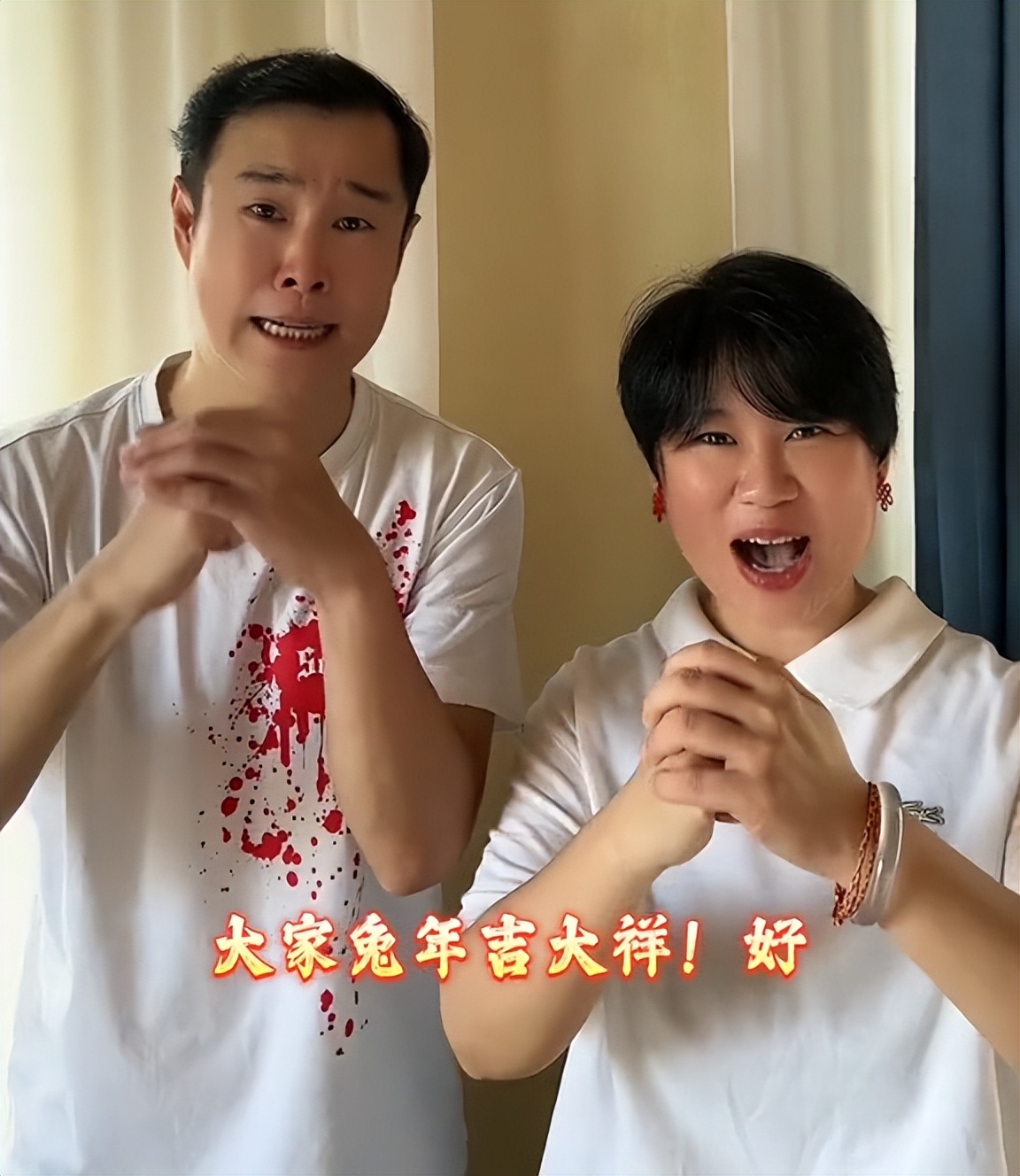 小沈阳|小沈阳沈春阳夫妇同框出镜拜年，幽默回应未上春晚的遗憾