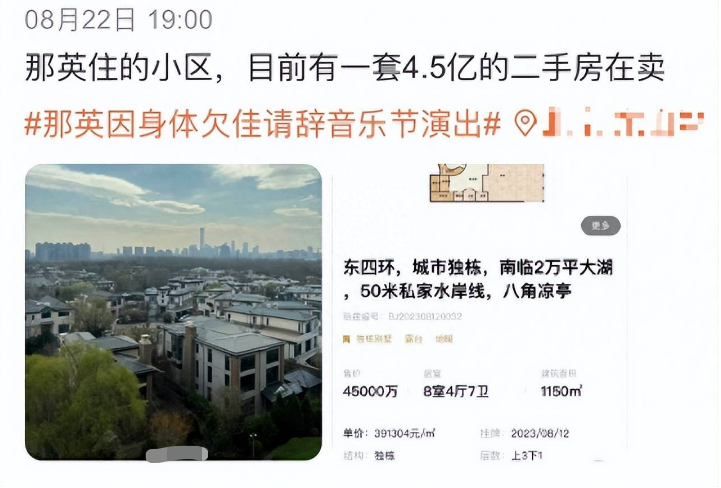 那英慌了，欲卖4.5亿豪宅移民国外，事实证明，她已经走上了不归路