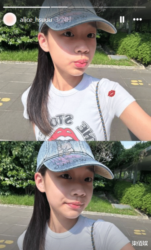 小S陪老公女儿度假，12岁许老三晒照越长越男相，颜值不敌俩姐姐