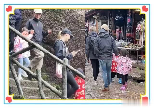 撒贝宁一家上海逛街被偶遇,岳父岳母罕见露面,一家人好幸福