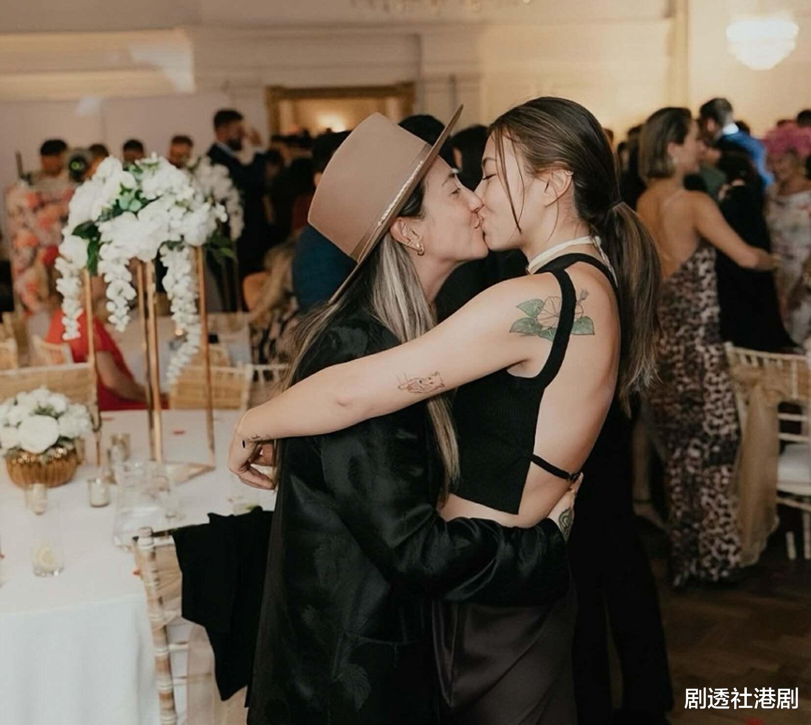 香港知名女星结婚两周年,与同性爱人晒接吻照,移居美国住别墅