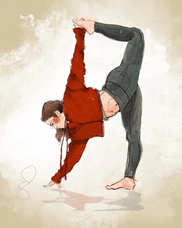 跟着厉害的老师练瑜伽，他变得更强，更有能量！