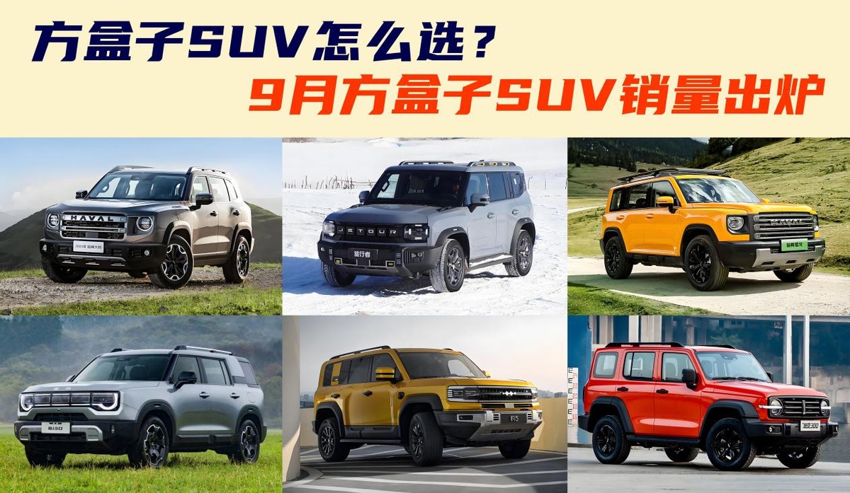 9月方盒子SUV销量榜：坦克300排第7、旅行者掉至第2名