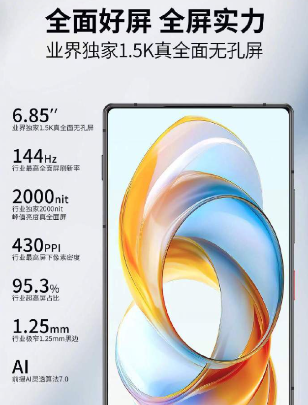 完美真全面屏,努比亚z70 ultra正式官宣,比上代提升不少!