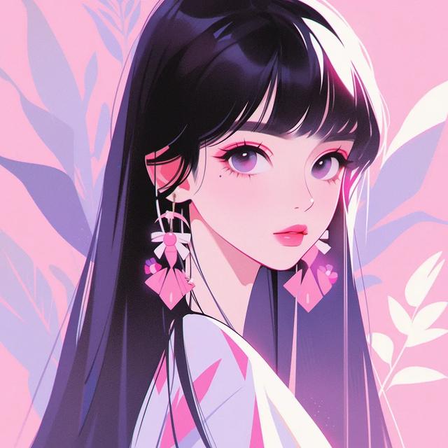 头像：粉色系极简头像