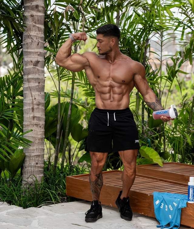 体脂率6%混血健身网红,从瘦弱男到猛男,拉丝般的肌肉炸裂