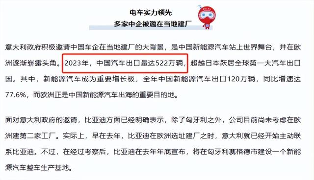 中国二轮反制来了?意大利首当其冲,第一个跟中国汽车投资说拜拜