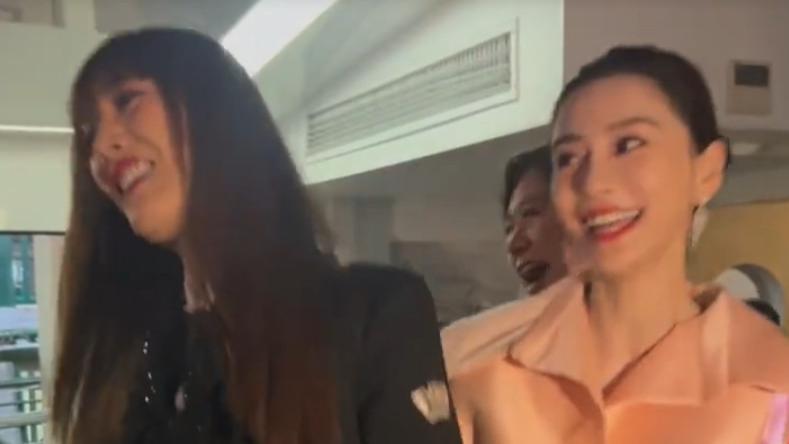 杨颖与琦琦共舞好欢乐，钟镇涛拍视频好开心，林心儿碰杯交谈显惬意