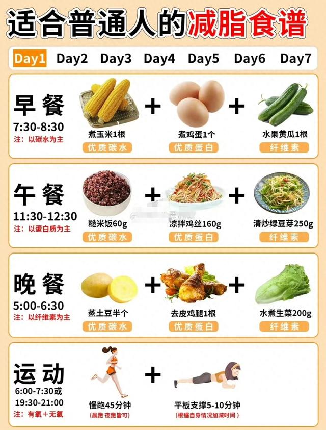 适合普通人的减脂食谱