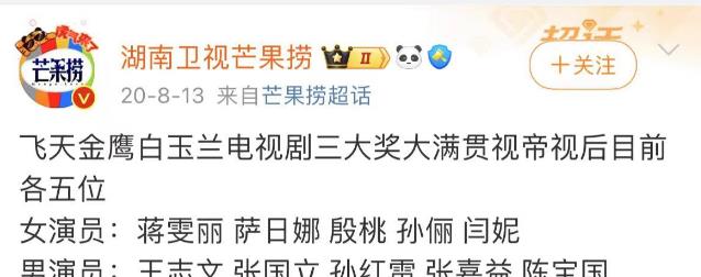 近30年，获国内电视三大奖“大满贯”的5位女演员，个个实至名归